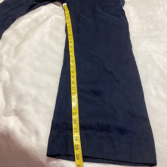 NEW Tuckernuck Wide-Leg 100% Linen Lydia Pants Size M Navy Coastal Preppy Beachy - Picture 9 of 11
